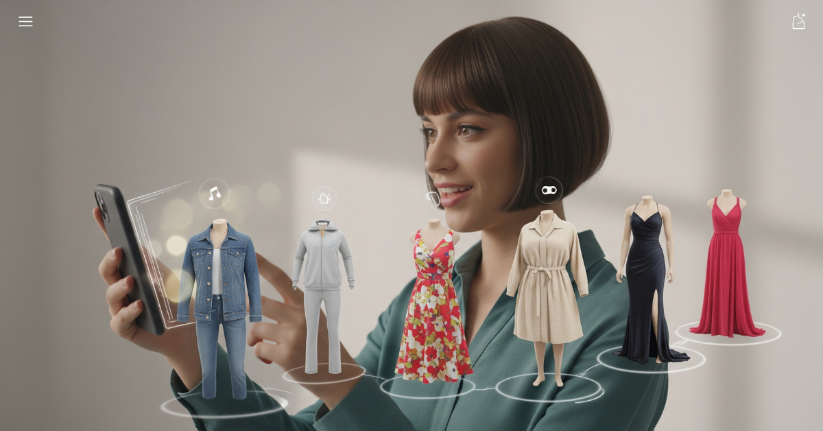 店舗内にAR試着スペースを設けるイメージ